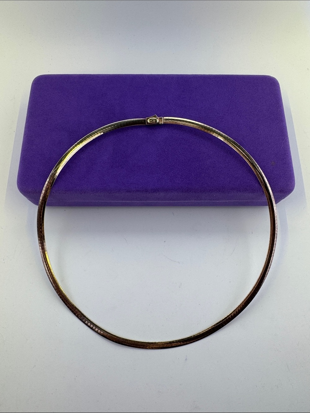 💛 Classic 14k Gold & Sterling Silver Diamond Omega Choker Necklace | 1 of 135